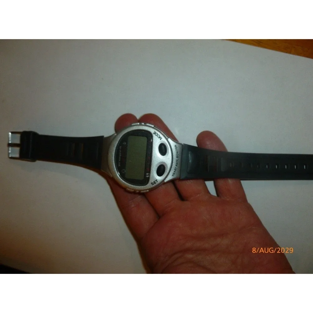 Prospirit Digital Heart Rate Monitor Watch Silver Black Sport Fitness Tracker